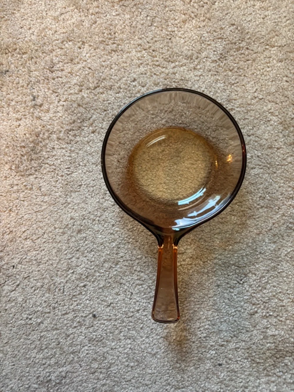 Vintage Pyrex Vision Amber Glass Sauce Pan with Handle 1.5 cup USA
